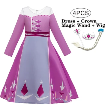 

Anna Elsa Dress Girls Carnival Cosplay Kids Dresses For Girls Costume Birthday Party Princess Dress Children Clothing fantasia