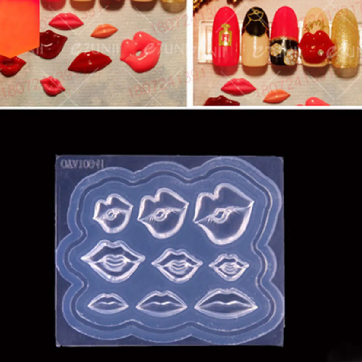 

Silicone Resin Mold For Jewelry Making Rectangle Mouth Pattern Transparent Clear Lip handmade tool 5.4cm x 4.5cm, 1 Piece