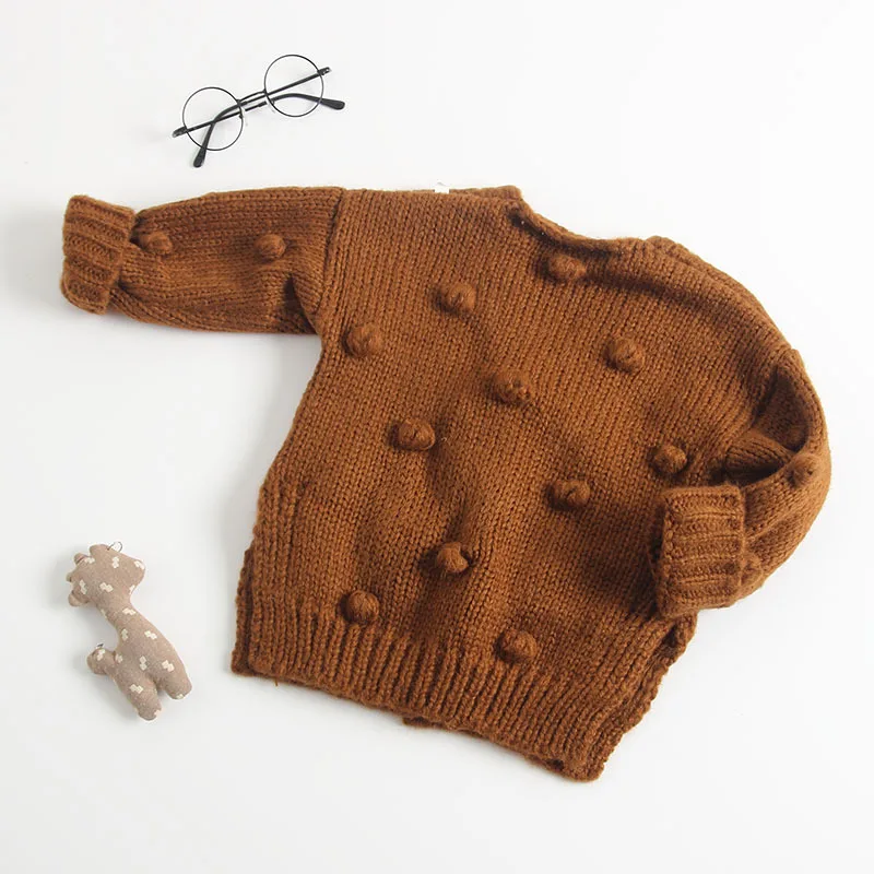 PUDCOCO/осенне-зимние детские свитера для маленьких девочек Теплые Вязаные однобортные свитера с длинными рукавами и v-образным вырезом