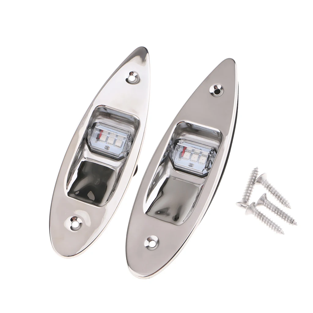 BOAT MARINE LED Side Mount Navigation Lights Red Green Flush Mount