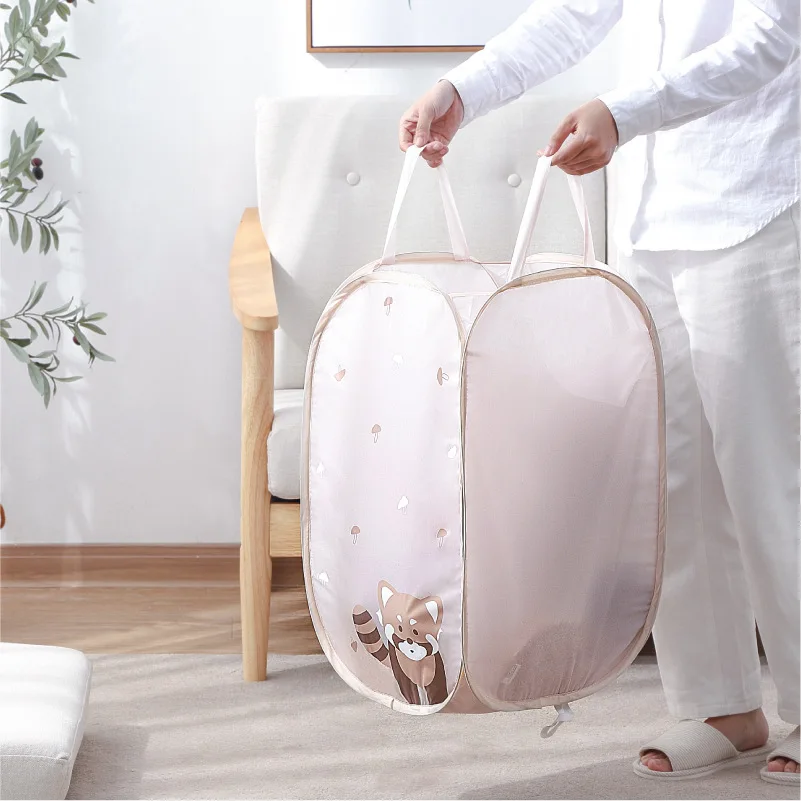 Foldable Fabric Laundry Basket With Handles Storage Bin Home Bathroom Organizer Sundries Organizer Storage Dirty Laundry Basket