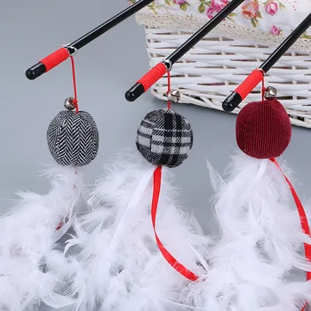 

New Style Pet Cat Toy Rabbit Hair Ball Mouse Feather Cat Teaser Cat Playing Rod