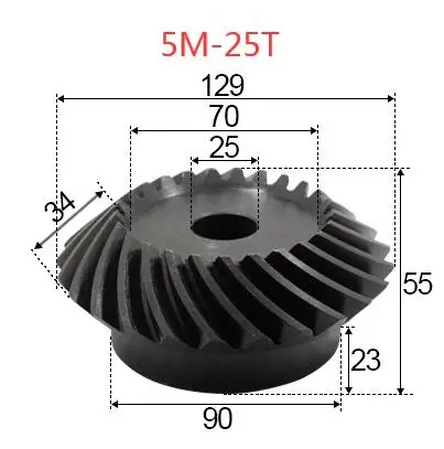 5M-25Teeths внутреннее отверстие: 25 мм прецизионная спиральная коническая шестерня
