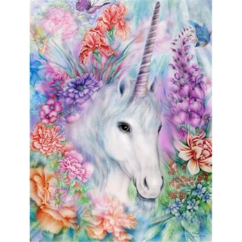 

5D Diamond Painting Unicorn Flower Cross Stitch Animals Mosaic Embroidery Full Set Rhinestone Pictures Decoration Home