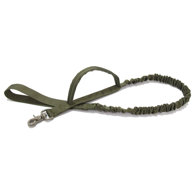 Военный Тактический поводок для собак 2 ручки быстросъемный Эластичный банджи веревка для поводка тренировочный поводки домашнее животное продукты - Цвет: Green