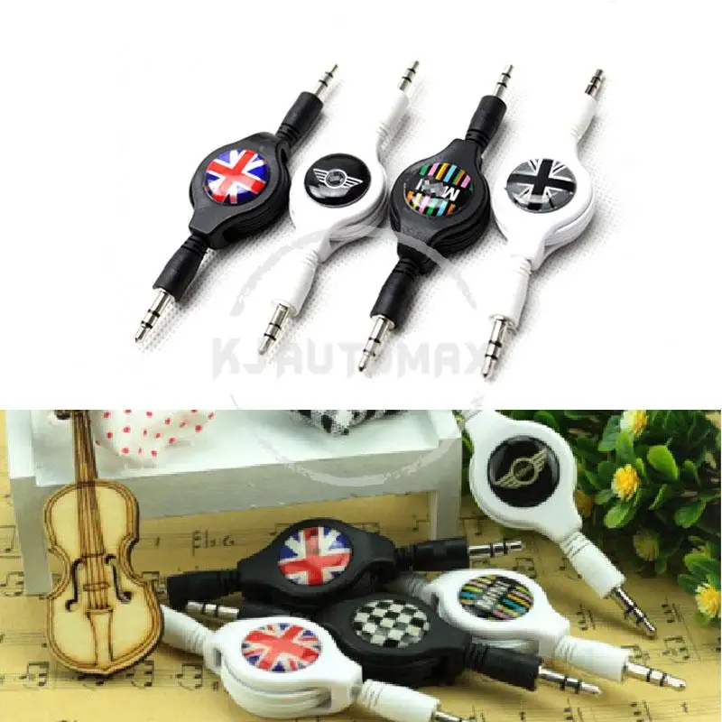 KJAUTOMAX для Mini Cooper R50 R53 R55 R56 R60 F54 F55 F60 Автомобильный аудио Aux шнур выдвижной 3,5 мм разъем