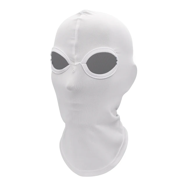 WOSAWE Motorcycle Balaclava Full Face Cover Mask Breathable Three 2 Hole CS Motocross Helmets Beanie Face Masks Black White BL356-W