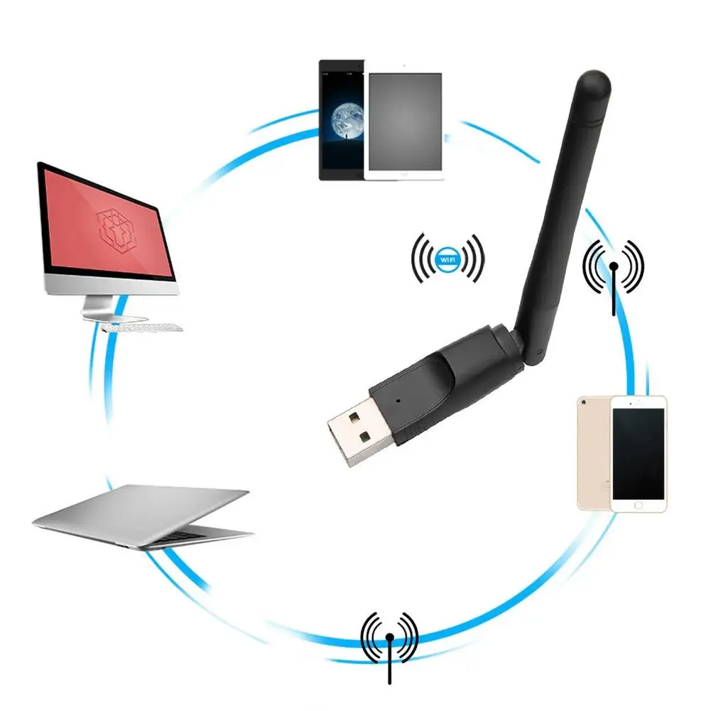 150 Мбит/с Ralink RT5370 беспроводная сетевая карта Mini USB 2 0 WiFi адаптер Антенна PC LAN 802 11 B/g/n