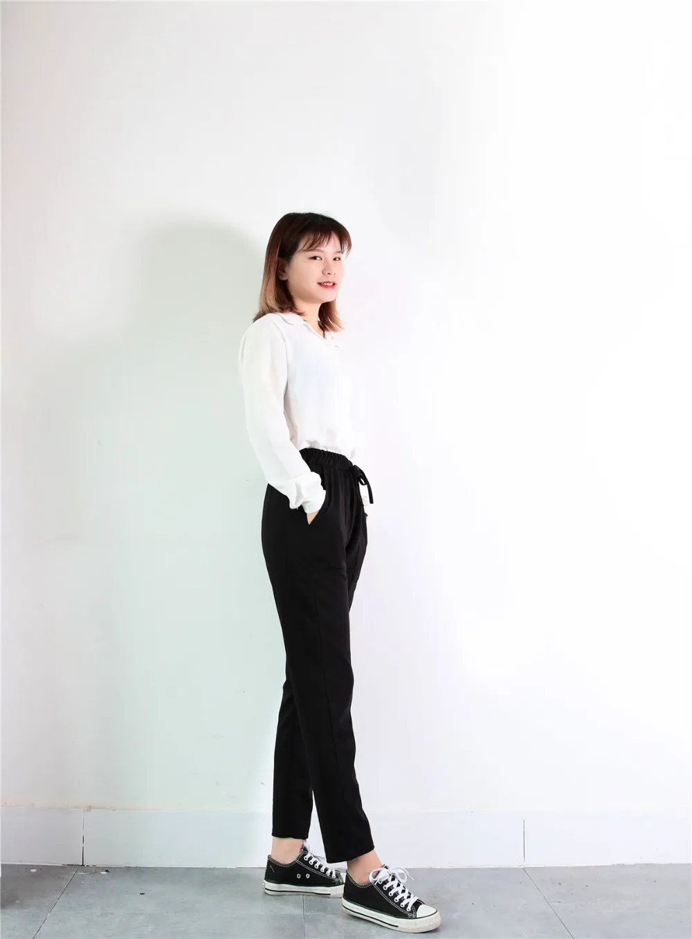 Women pants Spring Summer fashion female Solid high Waist loose harem pant pencil trousers Casual Cargo pants streetwear