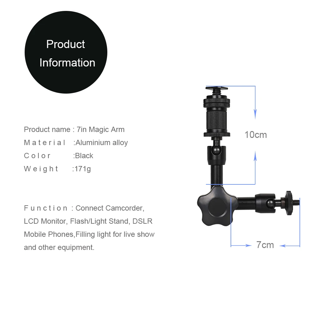 Аксессуары для камеры " в алюминиевом регулируемом шарнирном волшебном рычаге для видеокамеры ЖК-монитор вспышка светильник подставка DSLR мобильный телефон