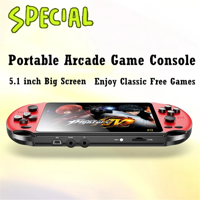 Console di gioco portatile da 5.1 pollici 8 GB 1500 giochi Rosso Blu