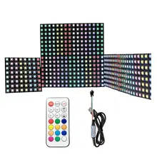 

WS2812B RGB LED Panel Screen Kit 8x8 16x16 8x32 256 Pixels Digital Flexible 21Key USB Controller Individually Addressable DC5V