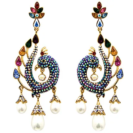 

Popular Brand Colorful Peacock Earrings Europe And America Jewelry