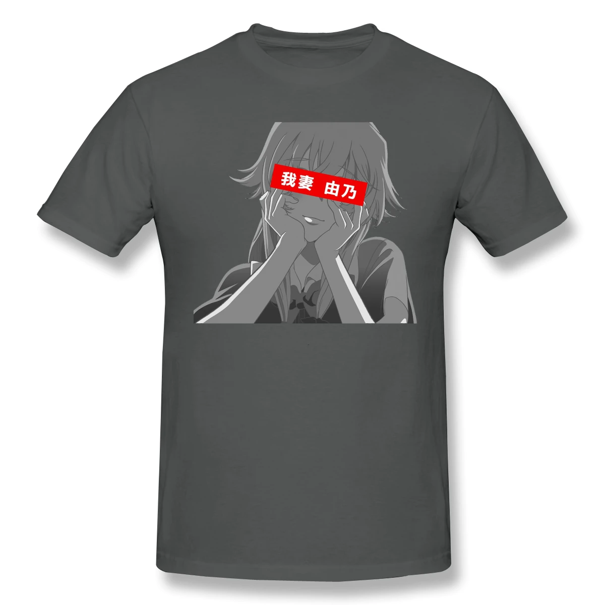 Gasai Yuno черная футболка Mirai Nikki homme Футболки чистый короткий рукав|Футболки| |
