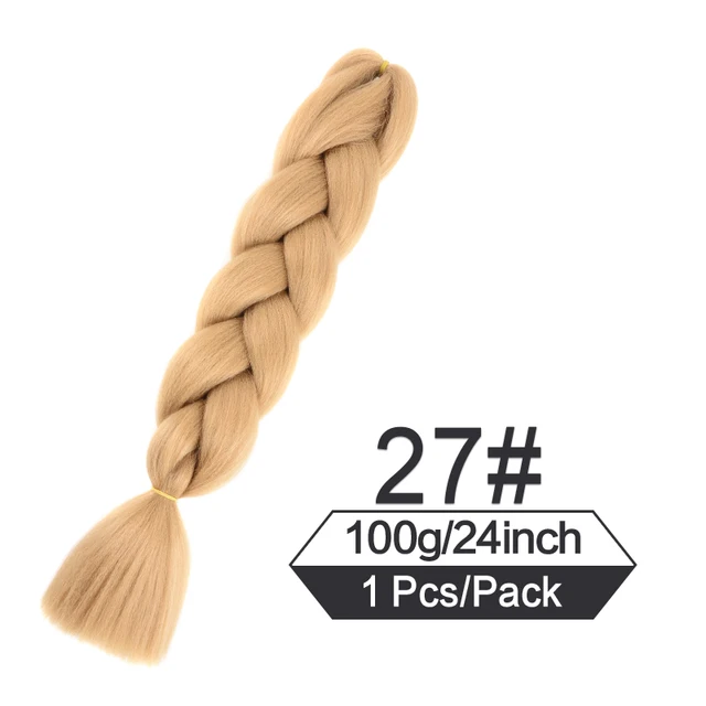 24 Inch Jumbo Braiding Hair Extensions For Box Twist Braid Accessorie Pre Stretched Afro Fake Hair Wholesale Jumbo Crochet Braid 1B/27HL