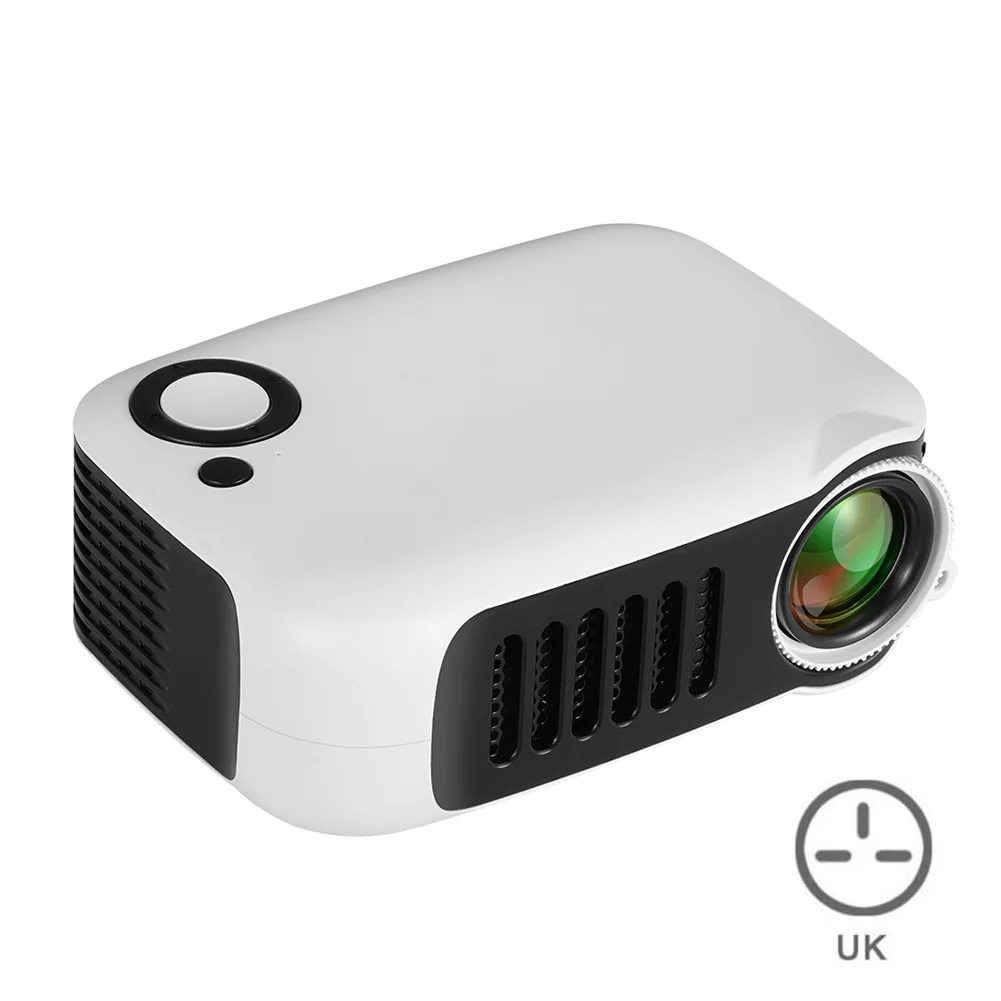 Карманный мини-проектор, портативный HD 1080P lcd видео для домашнего кинотеатра, HDMI USB ND998 - Цвет: White-UK