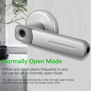 Fingerprint Door Lock Handle USB Rechargeable Anti Theft Smart Electric Biometric Keyless Security Entry with 2 Keys for Home 3