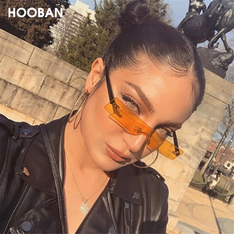 HOOBAN 2020 Новые Модные прямоугольные Солнцезащитные очки женские плоские брендовые