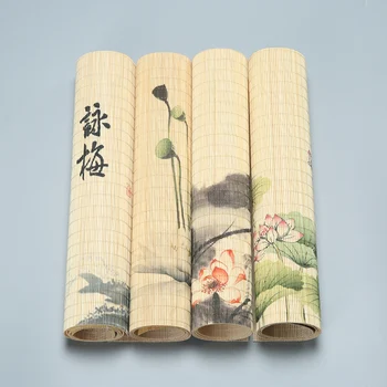

Tea Tray Napkin Cloth Waterproof Table Runner Handmade Bamboo Curtain Tea Mat Tea Ceremony Accessories H