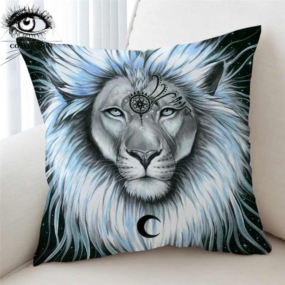 

Lion Galaxy by Pixie Cold Art Cushion Cover Dreamcatcher Pillow Case Watercolor Animal Throw Pillowcase Home Decor Pillow Cover