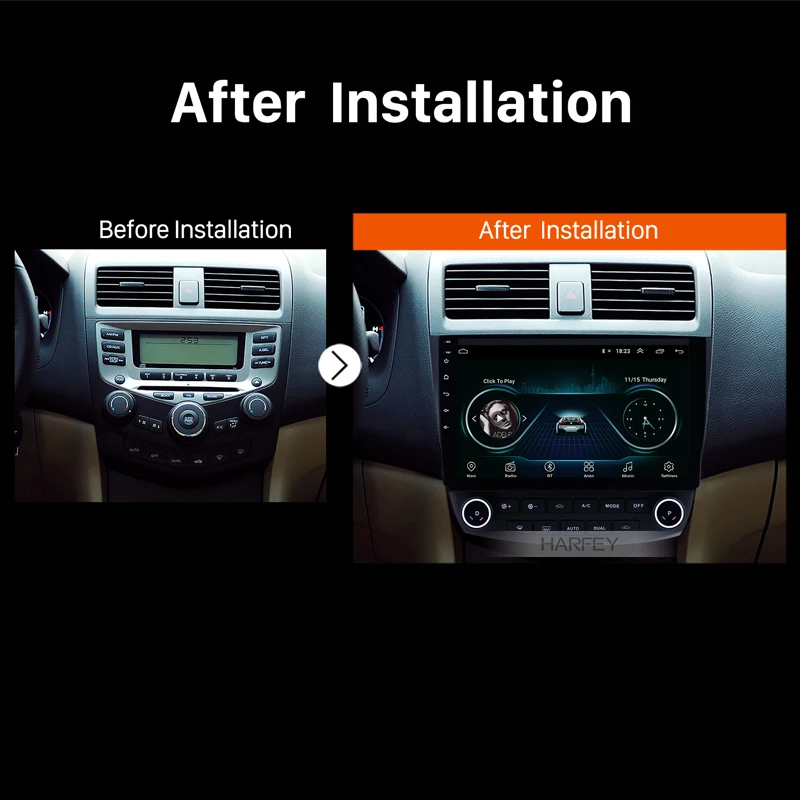 Harfey HD 1024*600 сенсорный экран 10 1 дюймов Android 8 автомобильное радио для Honda Accord 7 2003 2007