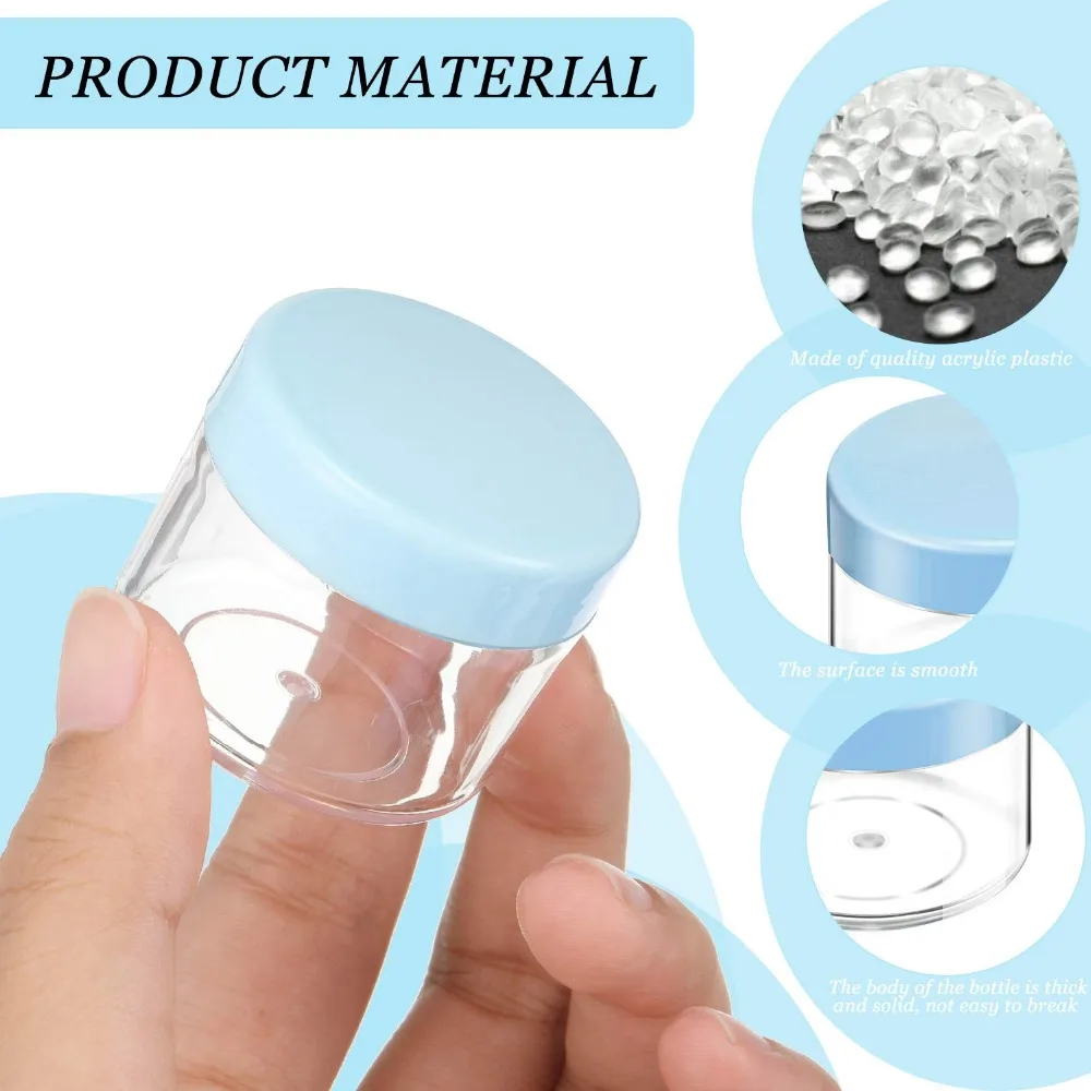 20Pcs 20ml Acrylic Round Clear Jars with Lids for Lip Balms Creams  DIY Make Up Cosmetics Samples lip gloss Containers Set