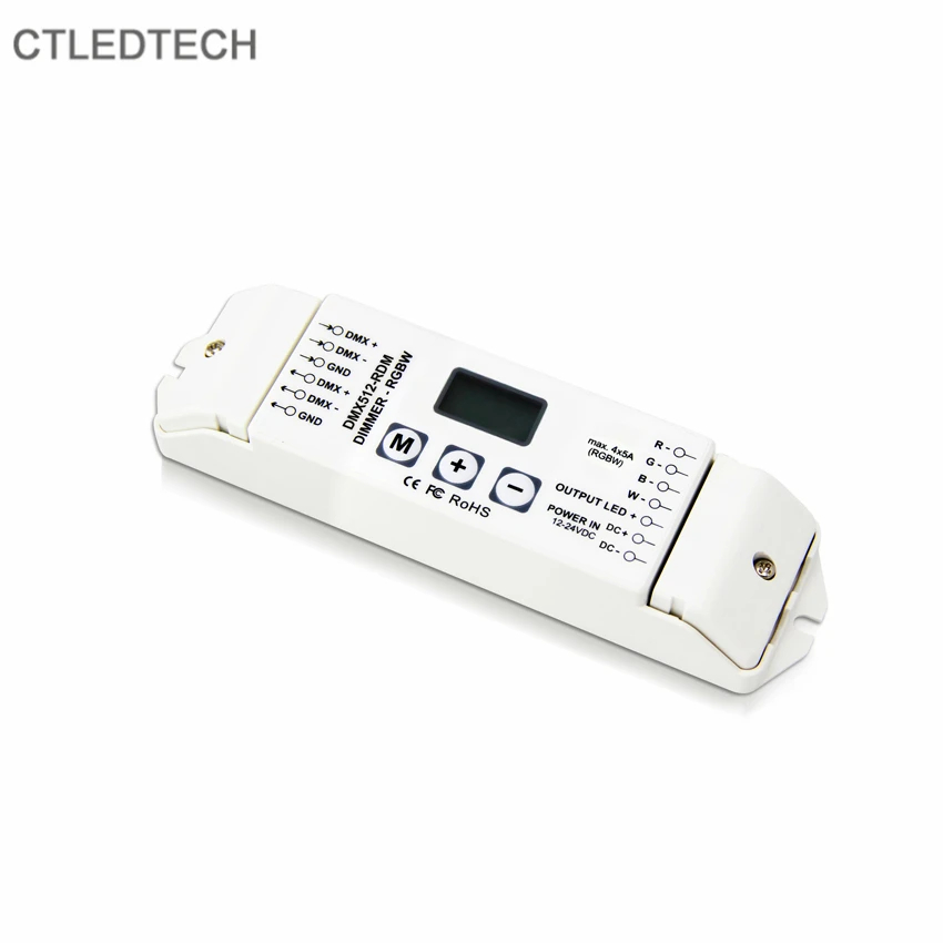 DMX512 RDM 4CH декодер 12-24V20A с OLED 8/16 бит серый уровень высокая частота Опциональная