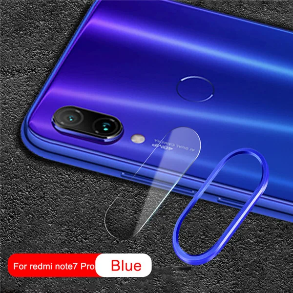 for Redmi note 7 pro Синяя Защитная пленка для 3D объектива камеры для Xiaomi Redmi note 8 7 Pro Redmi K20 mi 9T Pro mi A3 lite металлическое кольцо для объектива закаленное стекло на ксиоми Редми Ноут 8 7 про ми 9Tа3 Лайт Редми K20 про - Цвет: for Redmi note 7 pro
