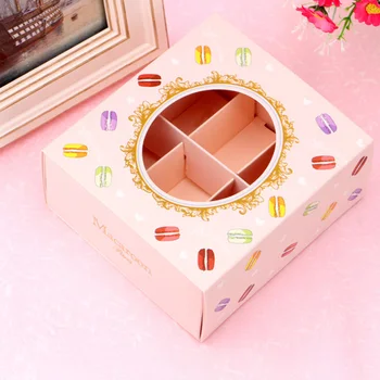 

20Pcs Macarons Box with Transparent Window Dessert Macarons Pastry Packaging Boxes Event Party Supplies Dec