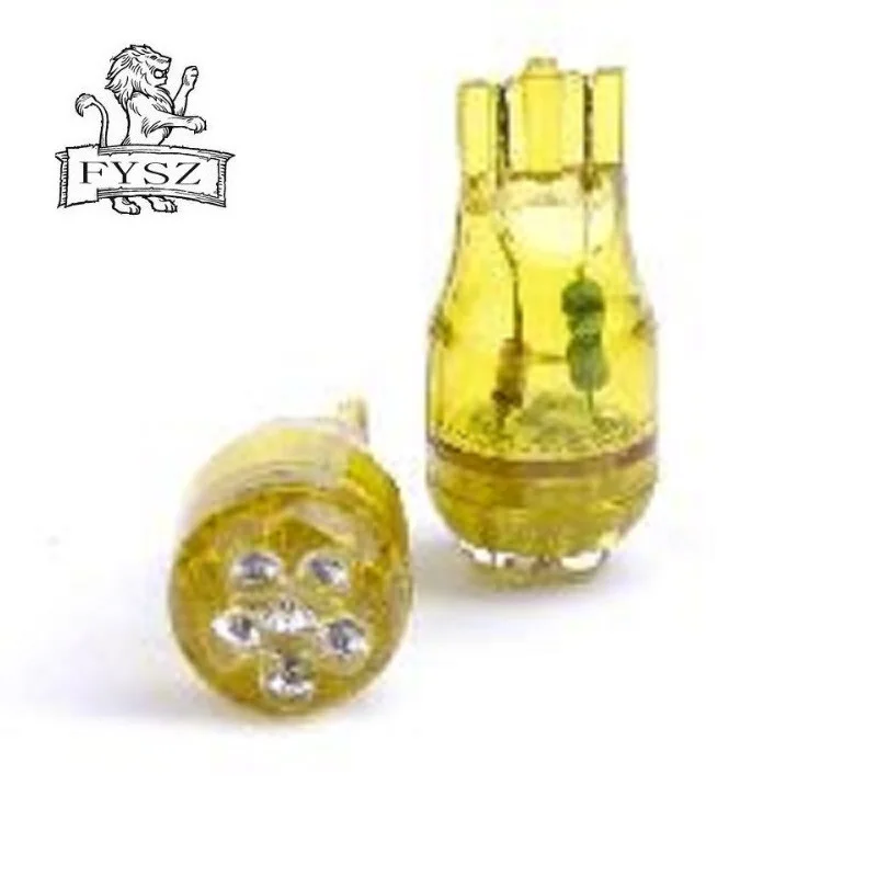 2 шт. T10 светодиодный W5W 194 501 168 12V 1W 3000K 6 SMD светильник желтый в зависимости от ширины