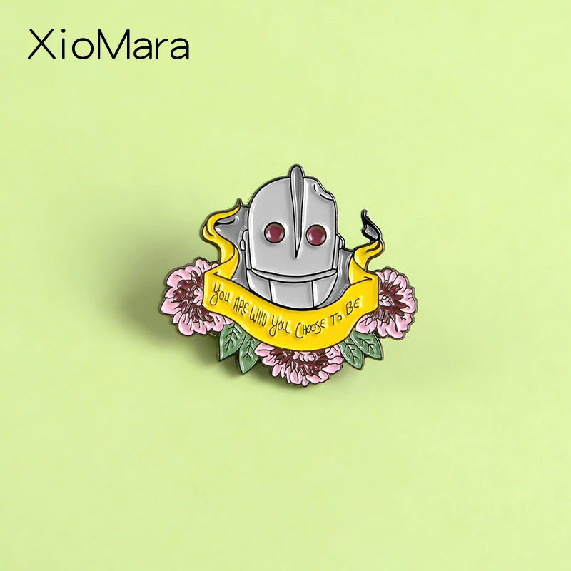 Железные гигантские эмалированные булавки, вы робот баннер, кто вы выбрали, чтобы быть на заказ броши нагрудные булавки рубашка сумка со значком ювелирные изделия подарок друзьям