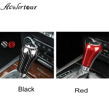 

Carbon fibe Shift knob cover gear shift lever sticker center console trim For benz w204 w203 w212 W209 MLW163