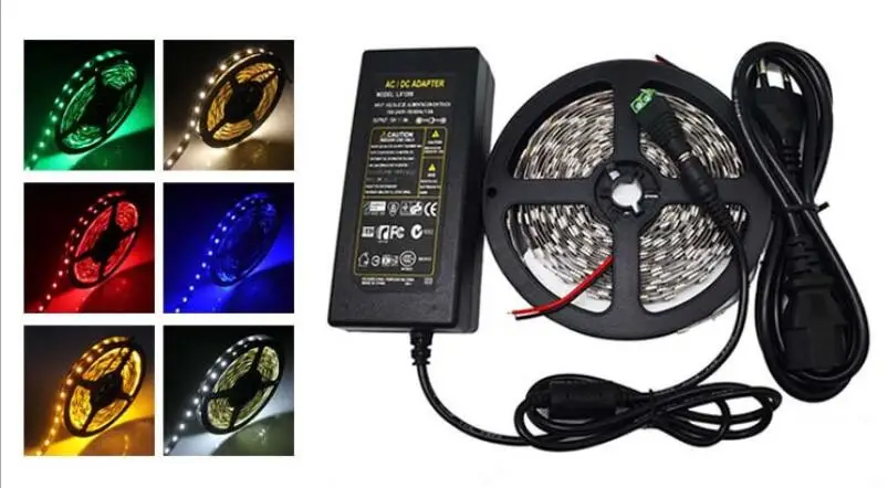 12V 5A Мощность+ пульт дистанционного управления+ 5M RGB 5050 Светодиодные ленты светильник белого цвета, Водонепроницаемый 5050 60 Светодиодные ленты 5050 300 Светодиодные ленты светильник