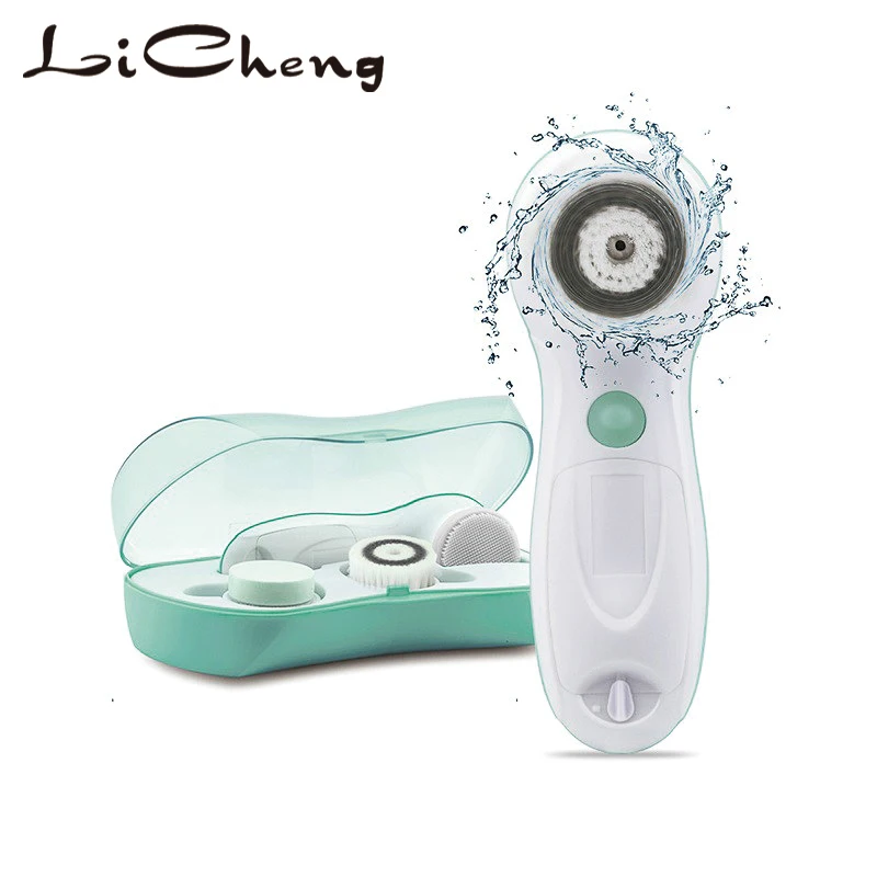 

Licheng 3 In 1 Rotating Electric Silicone Face Cleansing Brush cleans dirt blackheads lifting skin Portable Beauty Apparatus