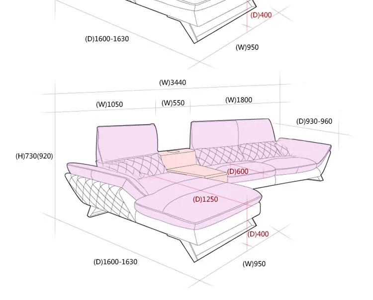 cow real leather sofa sectional living room sofa corner home furniture couch L shape functional backrest and stainless steel leg