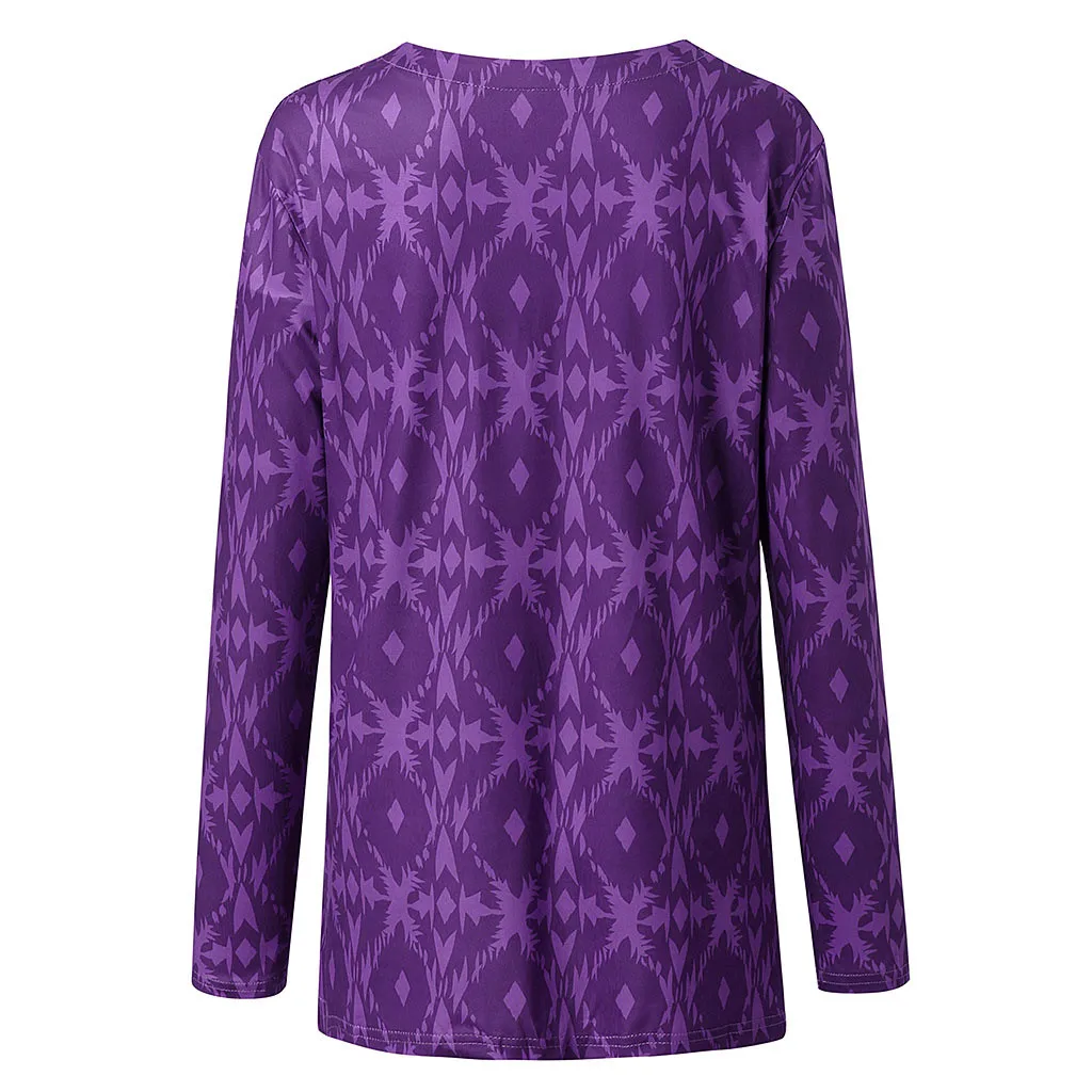 Новинка, 5xl, Женские топы и блузки с v-образным вырезом, свободные, Ретро стиль, принт, Vetement Femme,, Повседневная рубашка с длинным рукавом, женская рубашка