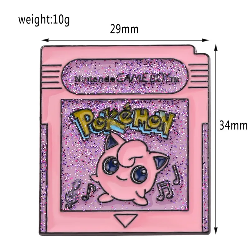 Розовая эмалированная булавка Покемон Jigglypuff Броши для женщин мужчин мультфильм нагрудная булавка брошь бижутерия рюкзак подарок ребенку - Окраска металла: XZ737