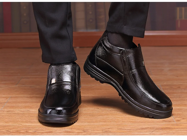 VESONAL/Коллекция года; сезон осень-зима; теплые кожаные мужские ботинки до щиколотки; зимняя обувь с мехом и плюшем; классические мужские повседневные ботинки; кроссовки; обувь