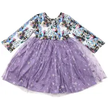 Милое платье с длинными рукавами для девочек из фильма; популярное платье-пачка с героями мультфильмов