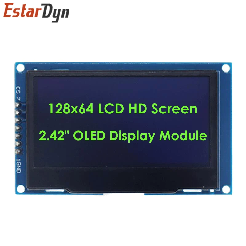 4 broches Ailan OLED Modul 2,42 Zoll SSD1309 4Pin 7Pin Selbstleuchtende Anzeigemodule Praktischer LED Bildschirm Selbstleuchtende Bildschirme Weiß 