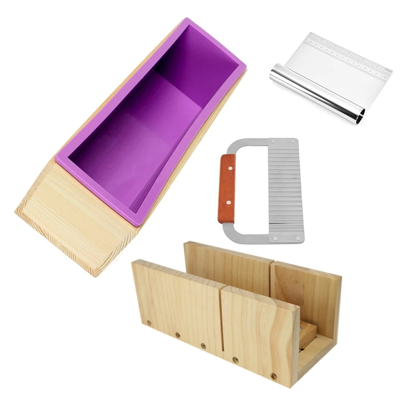 Wooden Handmade Loaf Soap Cake Mould Silicone Making s Slicer Cutter