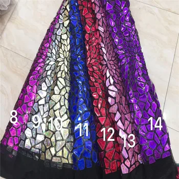 

2020 African sequins Lace Fabric gold High Qulity Latest Nigerian Wedding Lace Fabrics Embroidered Tulle French Laces Material
