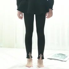 Весна, корейский стиль, стиль, штаны-Капри Для девочек с разрезом и бантом, белые детские леггинсы