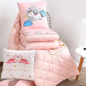 

43 Foldable Cartoon Blanket Portable Short Plush Square Throw Pillow Home Office Car Air Conditioning Quilt