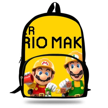 

School Bag Super Mario Maker 2 Print Kids Backpack For Teenage Boys Shoulder Bags Children Casual Style Backpack