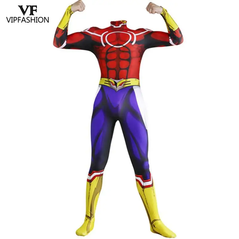 VIP Мода Аниме Мой герой Academy All Might косплей костюм спандекс Zentai боди костюм комбинезоны Хэллоуин для взрослых