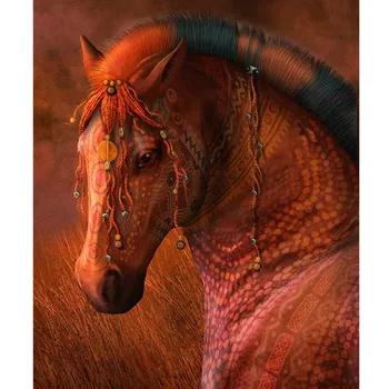 

New 5d Diy Diamond Painting Mosaic Animal Horse Needlework Diamond Embroidery Rhinestones Diamond Cross Stitch Home Decor