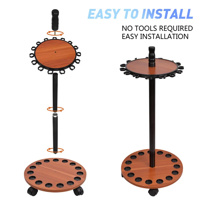 MDF board fishing rod Round 15 Fishing Rod Storage Rack for boat display  rod holder support with universal wheels tackle - AliExpress