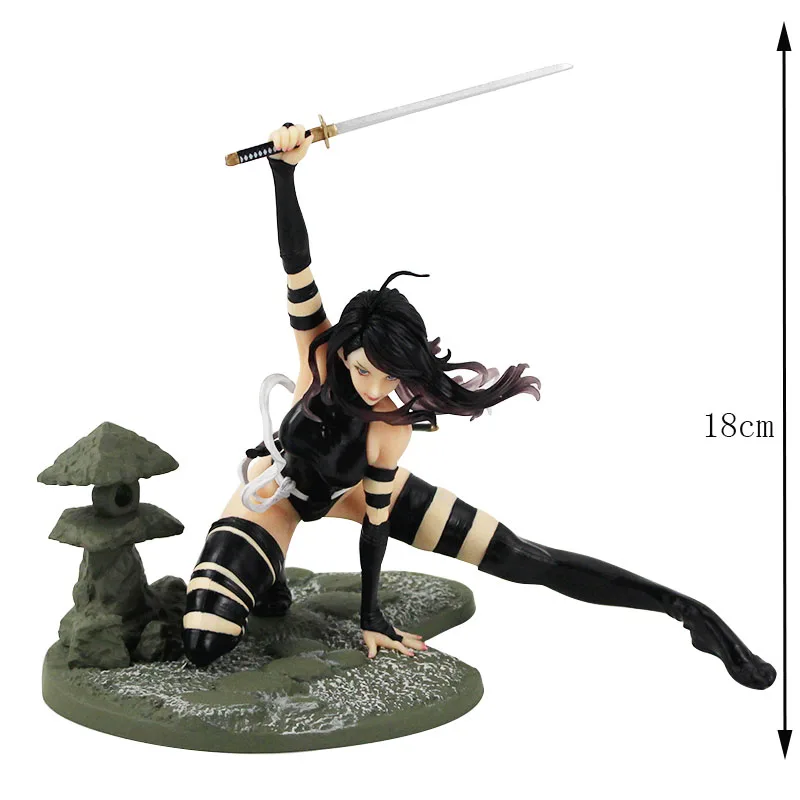 18 см X-men Psylocke фигурка X-Force костюм в стиле ниндзя Статуэтка из ПВХ Коллекционная модель игрушки куклы - Цвет: 18cm opp bag