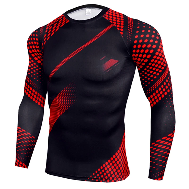 Мужская футболка с 3D принтом Рашгард мужская спортивная рубашка компрессионная Спортивная камуфляжная футболка с длинным рукавом для бега и велоспорта - Цвет: TC172 shirt 1-3